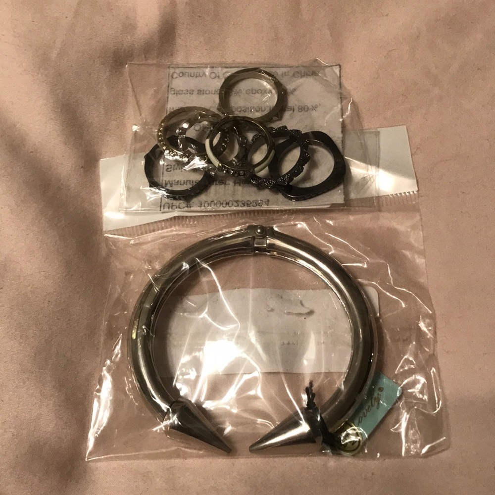 Nasty Gal bracelet and rings